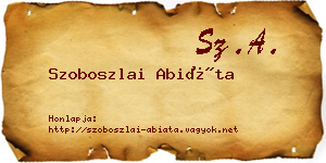 Szoboszlai Abiáta névjegykártya